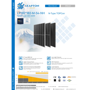 Tấm pin Leapton 430–450W N-Type Topcon 