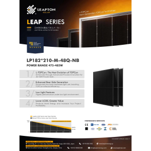 Tấm pin Leapton 475–485W L-TOPCon (LEAP SERIES)