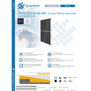 Tấm pin Leapton 700–740W N-type Topcon Dual Glass